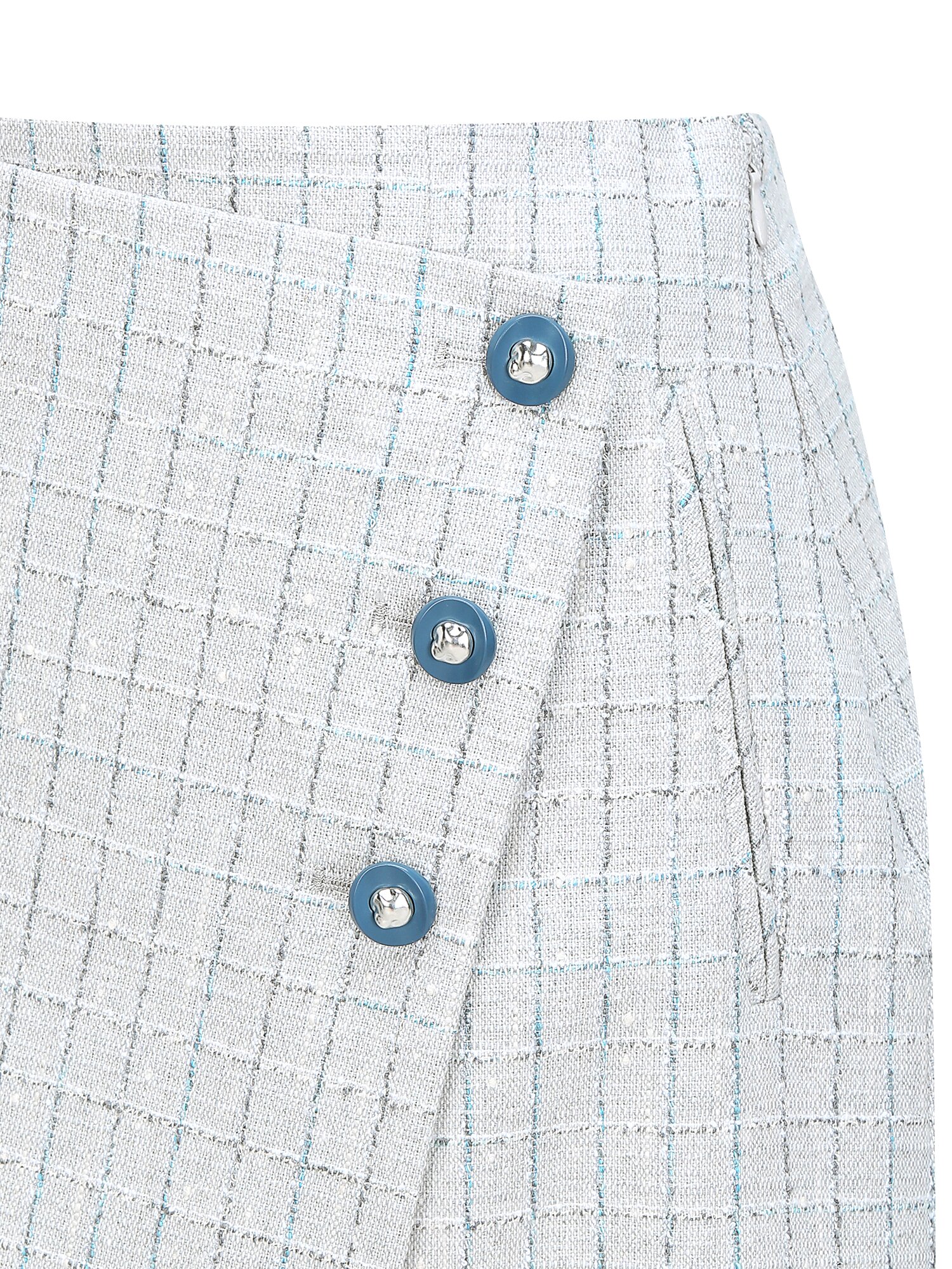 트위드 버튼 미니 랩 스커트 (GREY)