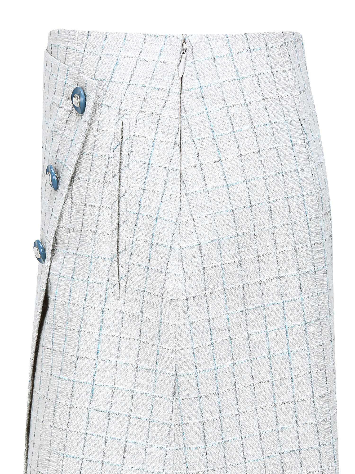 트위드 버튼 미니 랩 스커트 (GREY)