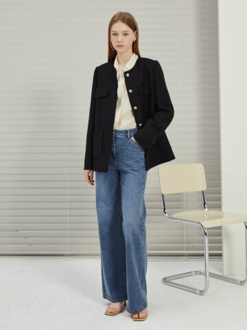 워싱 슬림 부츠컷 데님 팬츠 