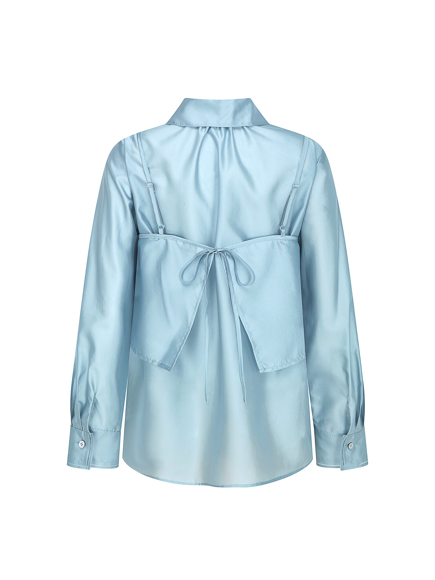 실키 블라우스 +뷔스티에 세트 (LIGHT BLUE)