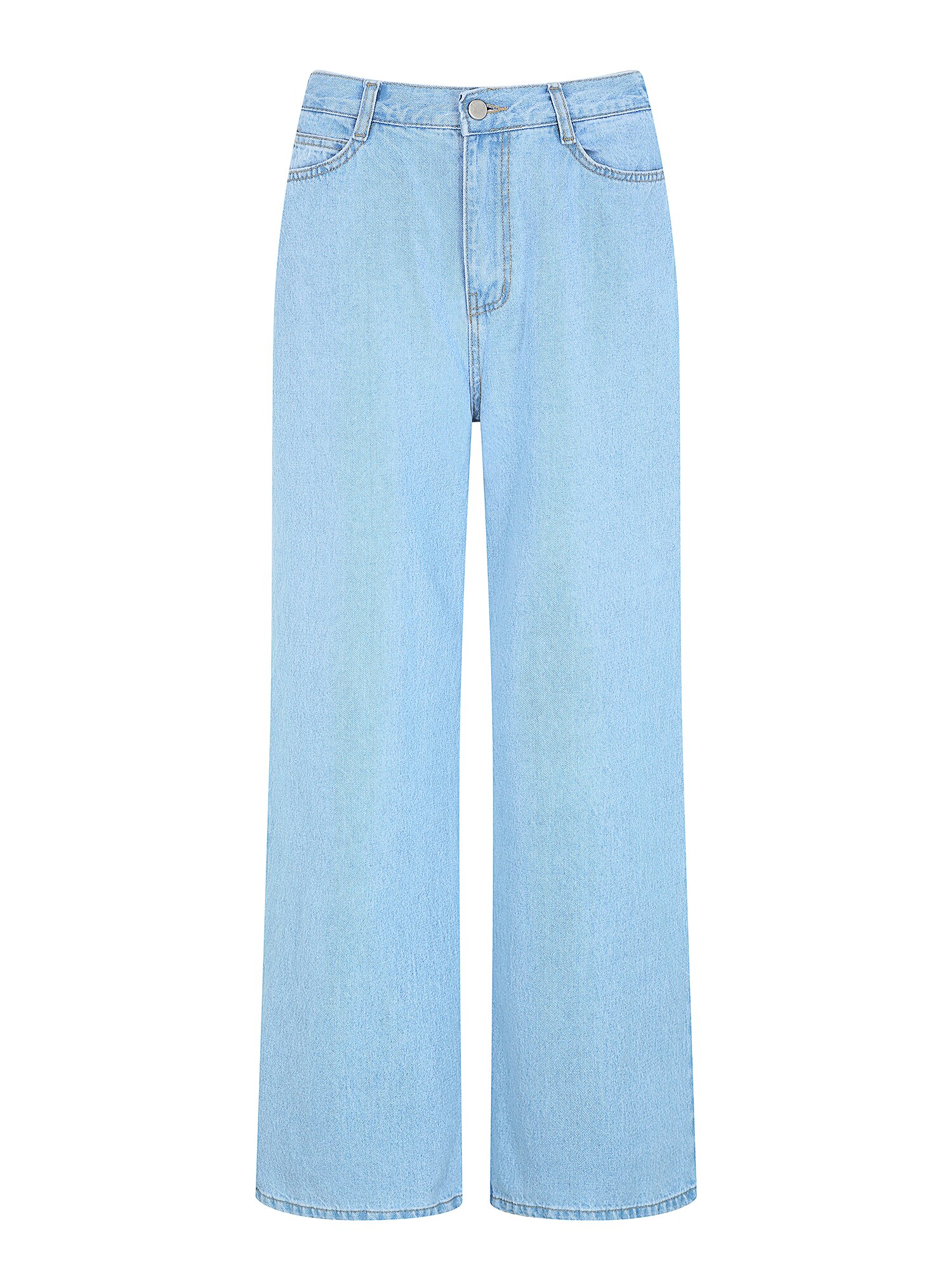스티치 백 밴딩 일자핏 데님 팬츠 (LIGHT BLUE)
