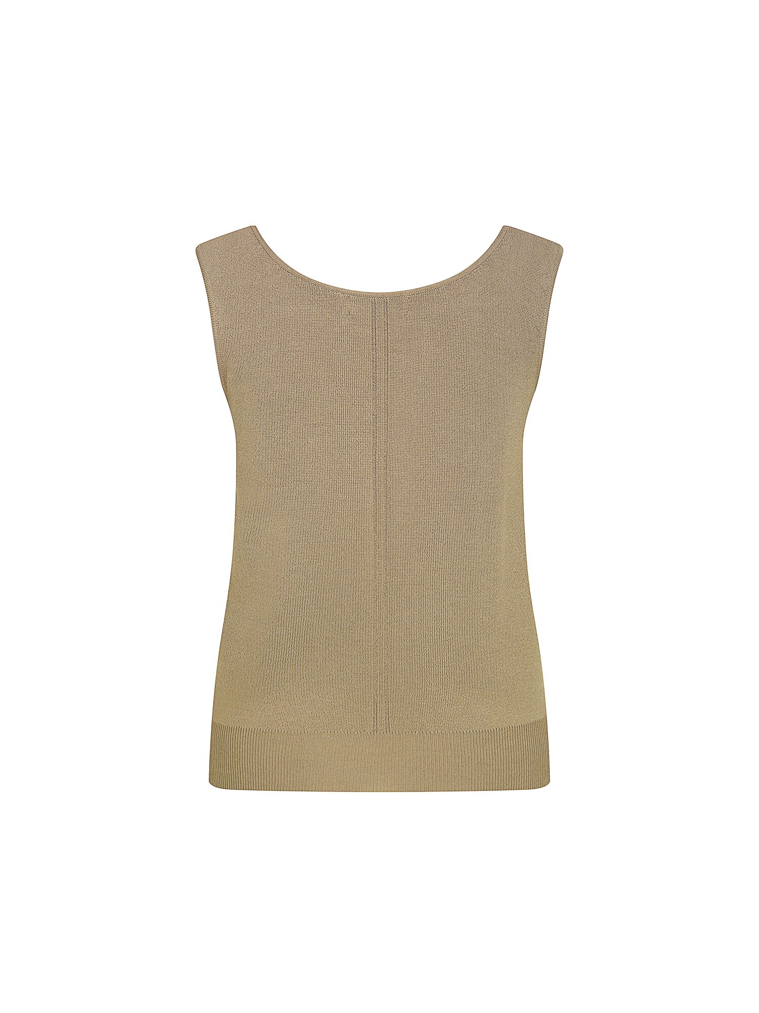 라인 슬리브리스 하트넥 니트 (KHAKI BEIGE)