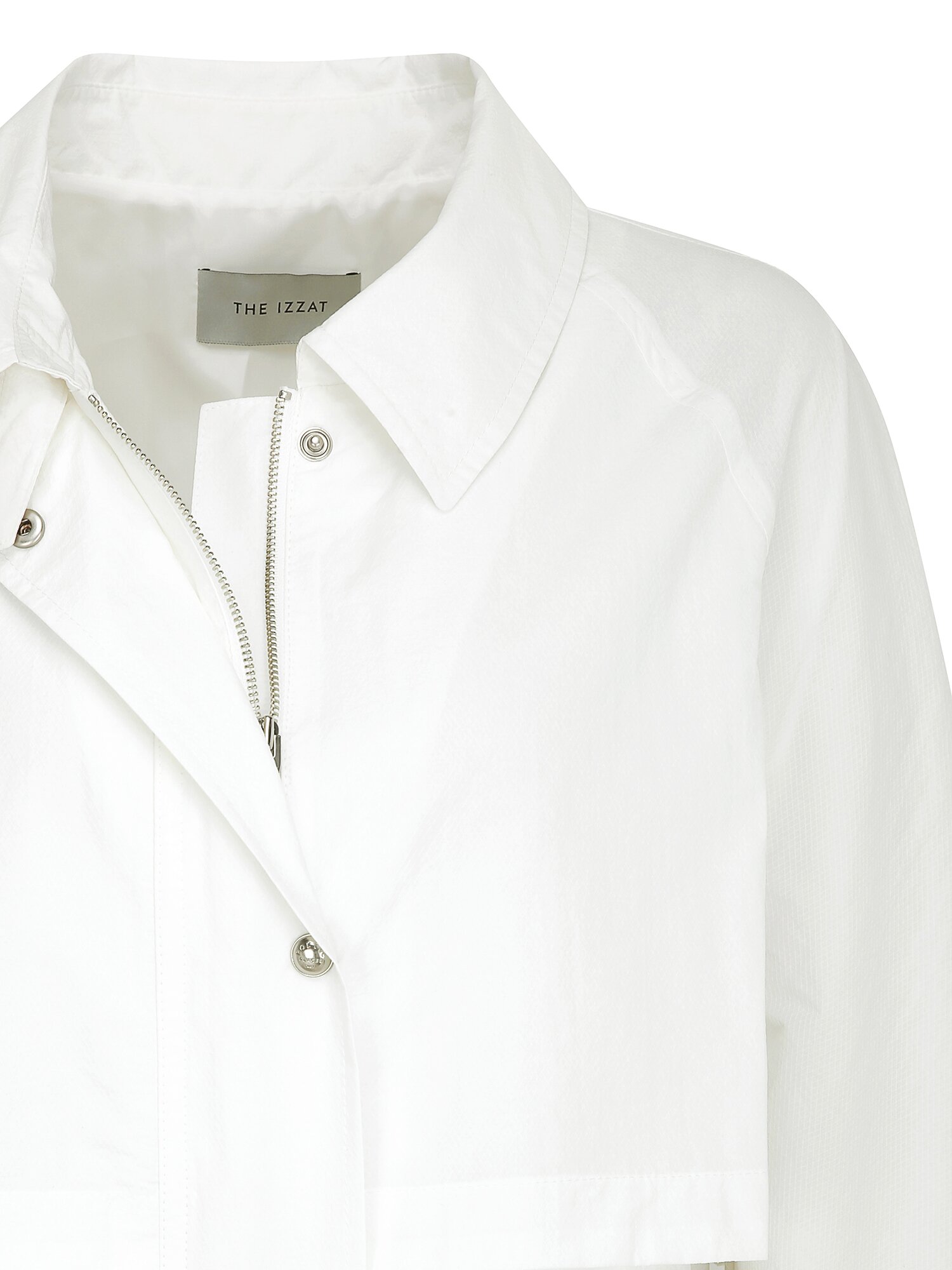 플랩 장식 백 스트링 칼라 점퍼 (WHITE)