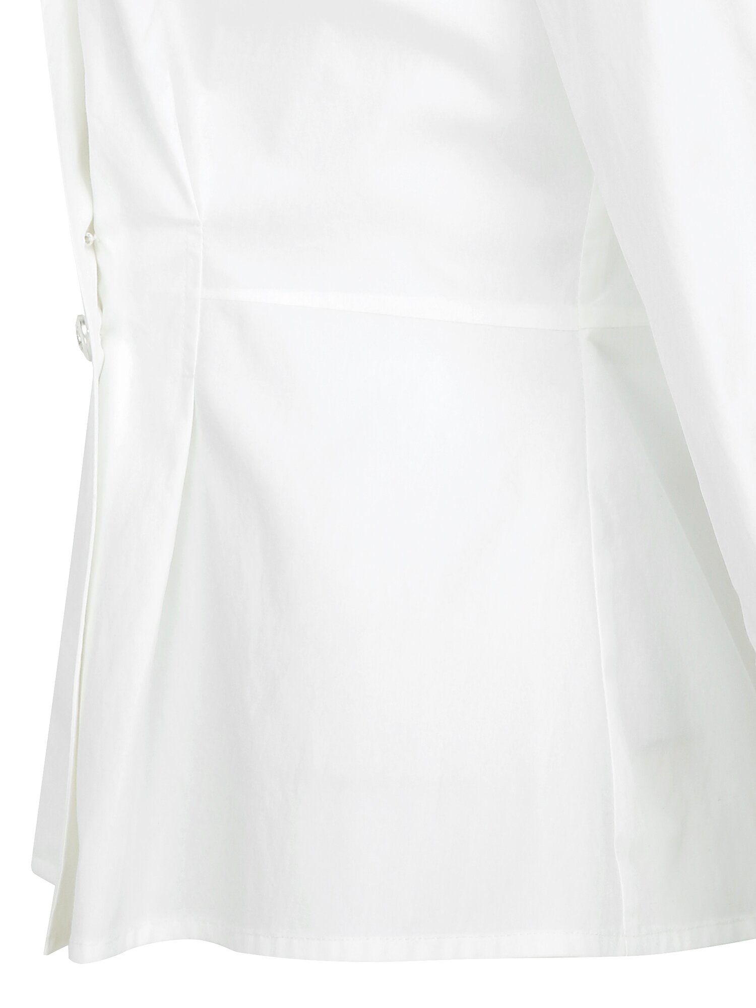 코튼 오픈 칼라 페플럼 블라우스 (WHITE)