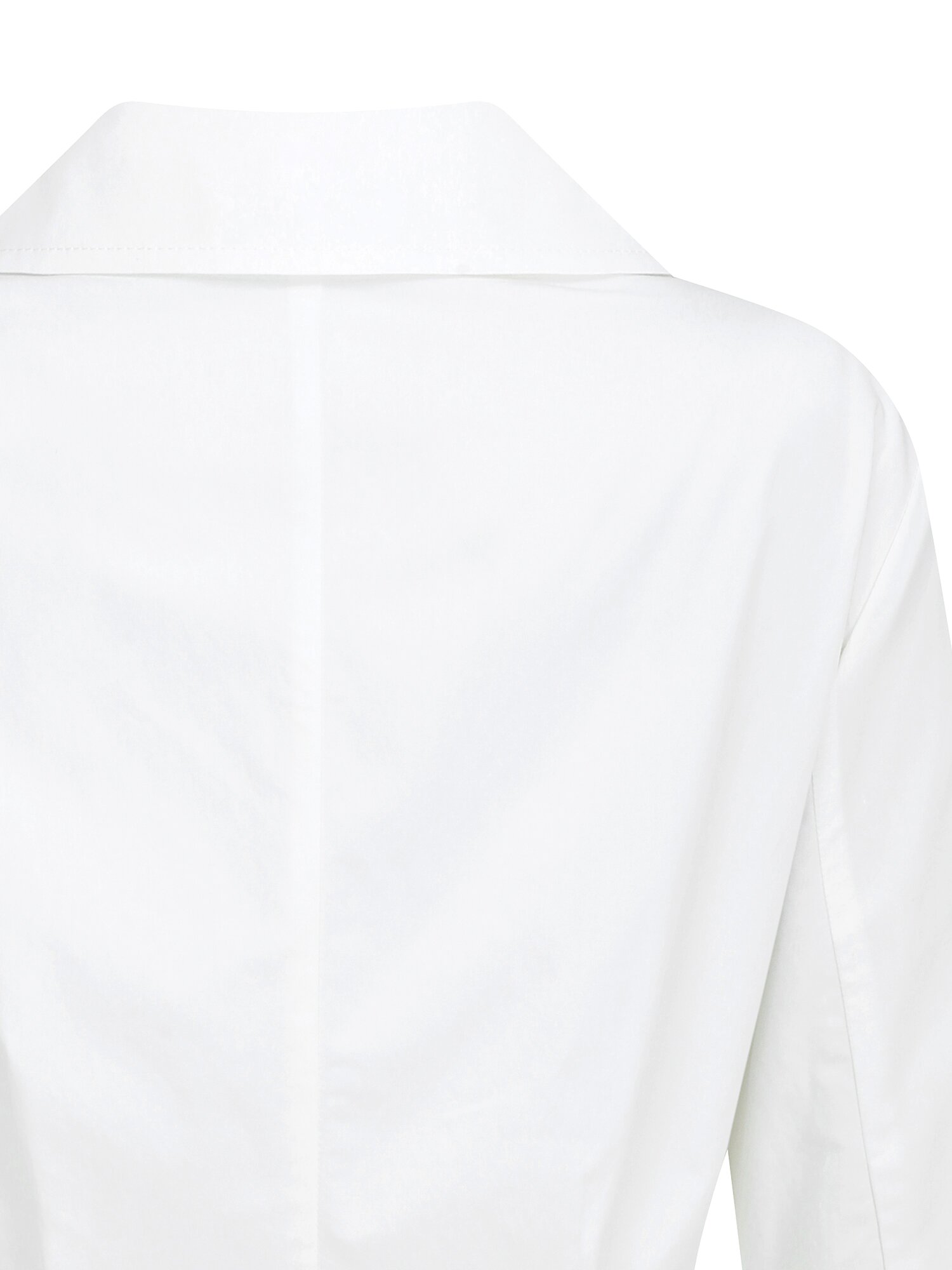 코튼 오픈 칼라 페플럼 블라우스 (WHITE)