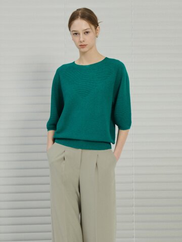 린넨 홀가먼트 래글런 풀오버 니트 