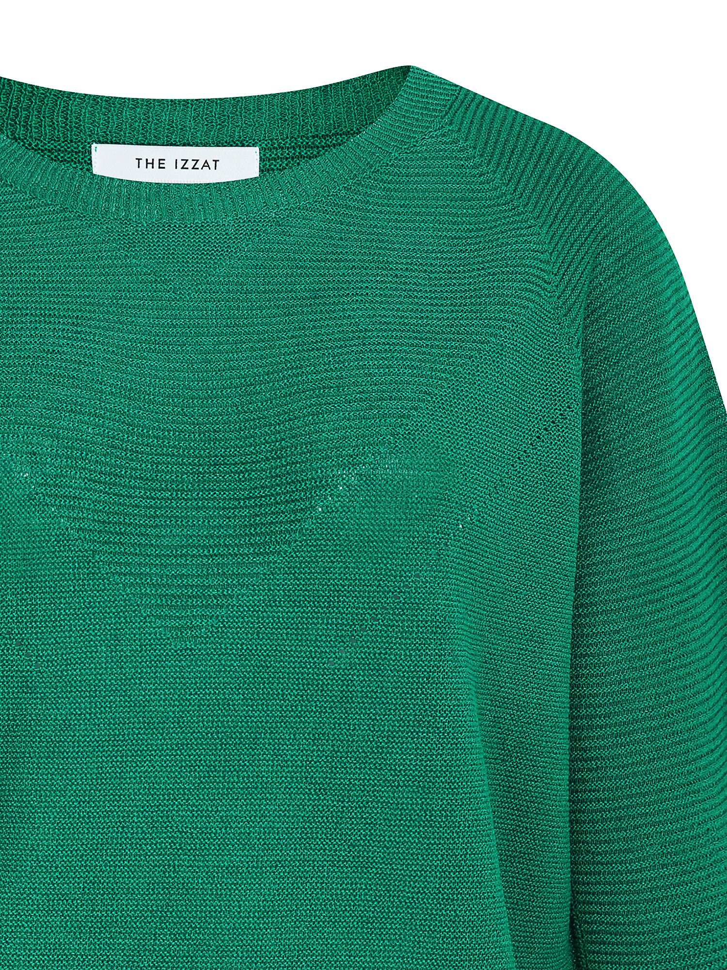 린넨 홀가먼트 래글런 풀오버 니트 (GREEN)