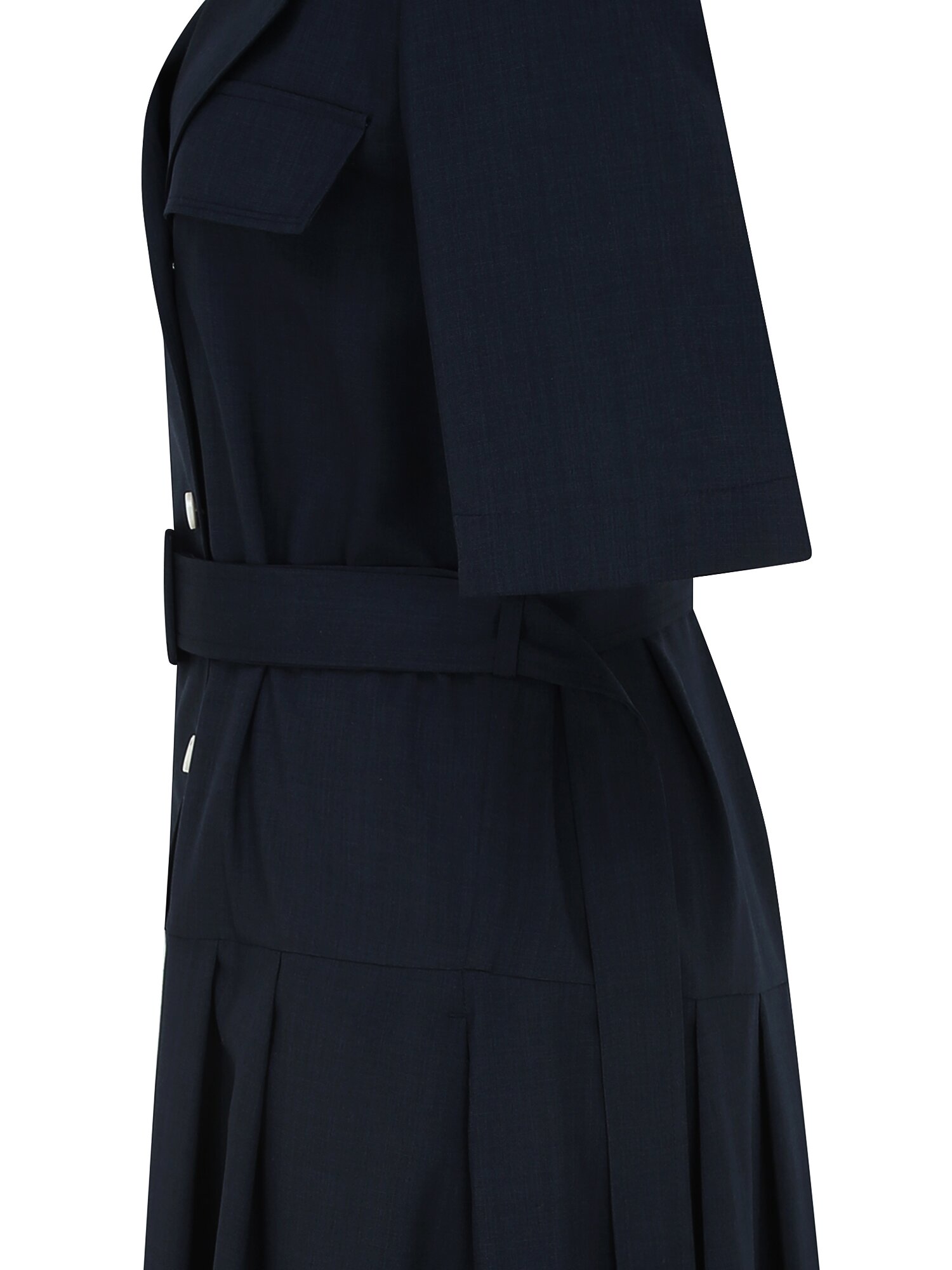 더블 버튼 로우 웨이스트 원피스 (NAVY)