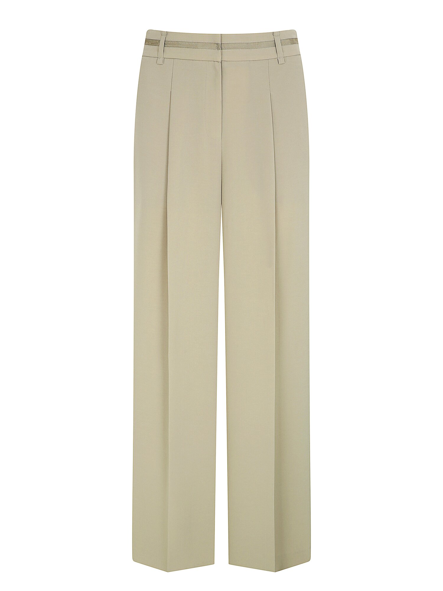 테이프 라인 원턱 와이드 팬츠 (LIGHT KHAKI)