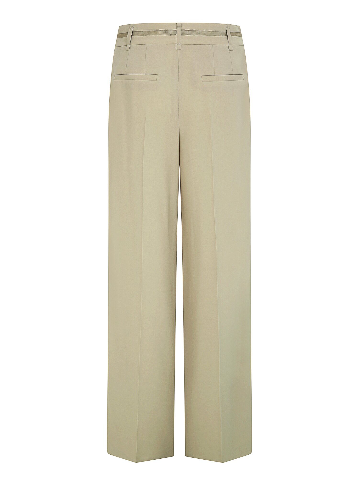 테이프 라인 원턱 와이드 팬츠 (LIGHT KHAKI)