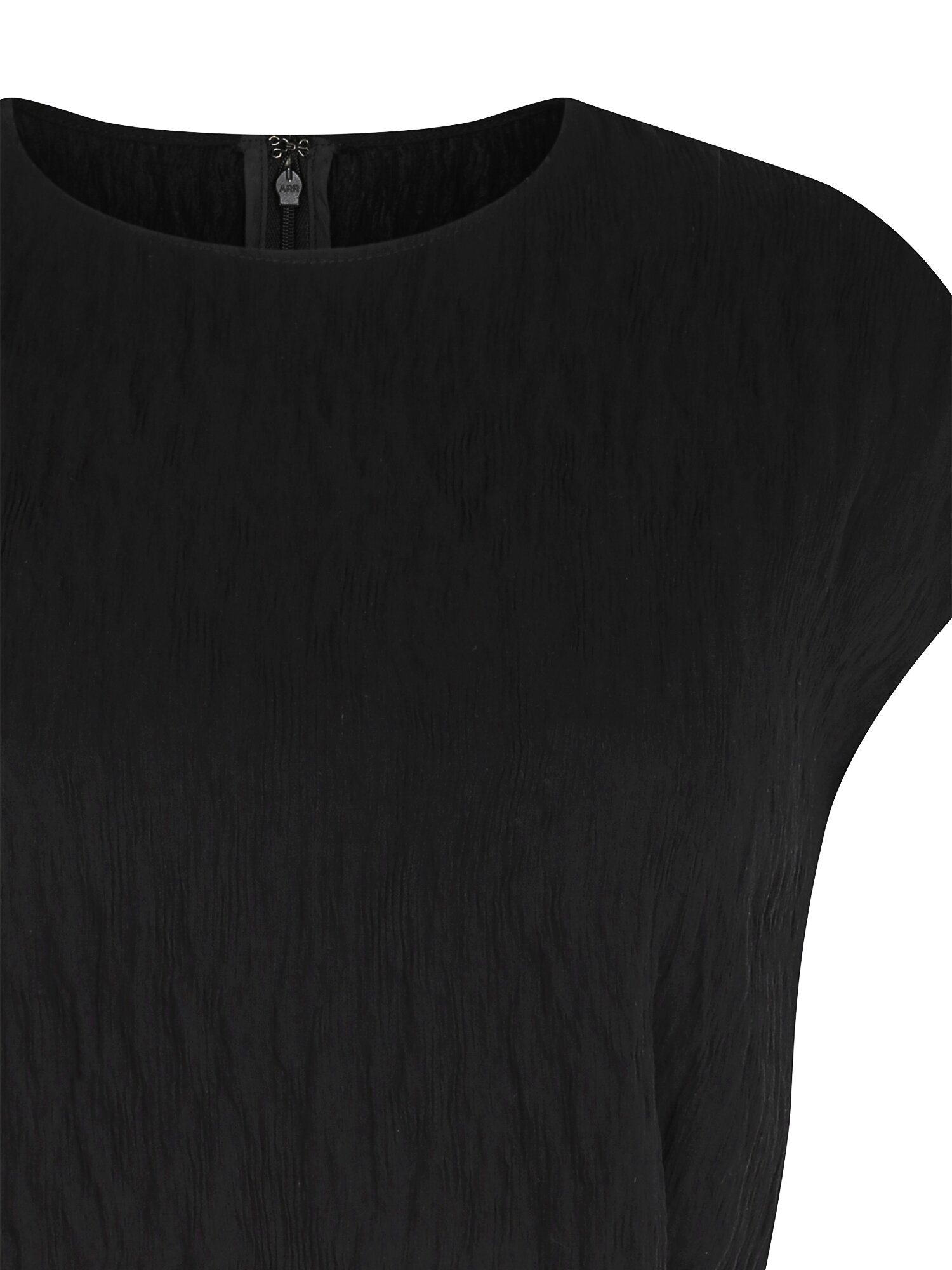 링클 슬리브리스 블라우스 (BLACK)