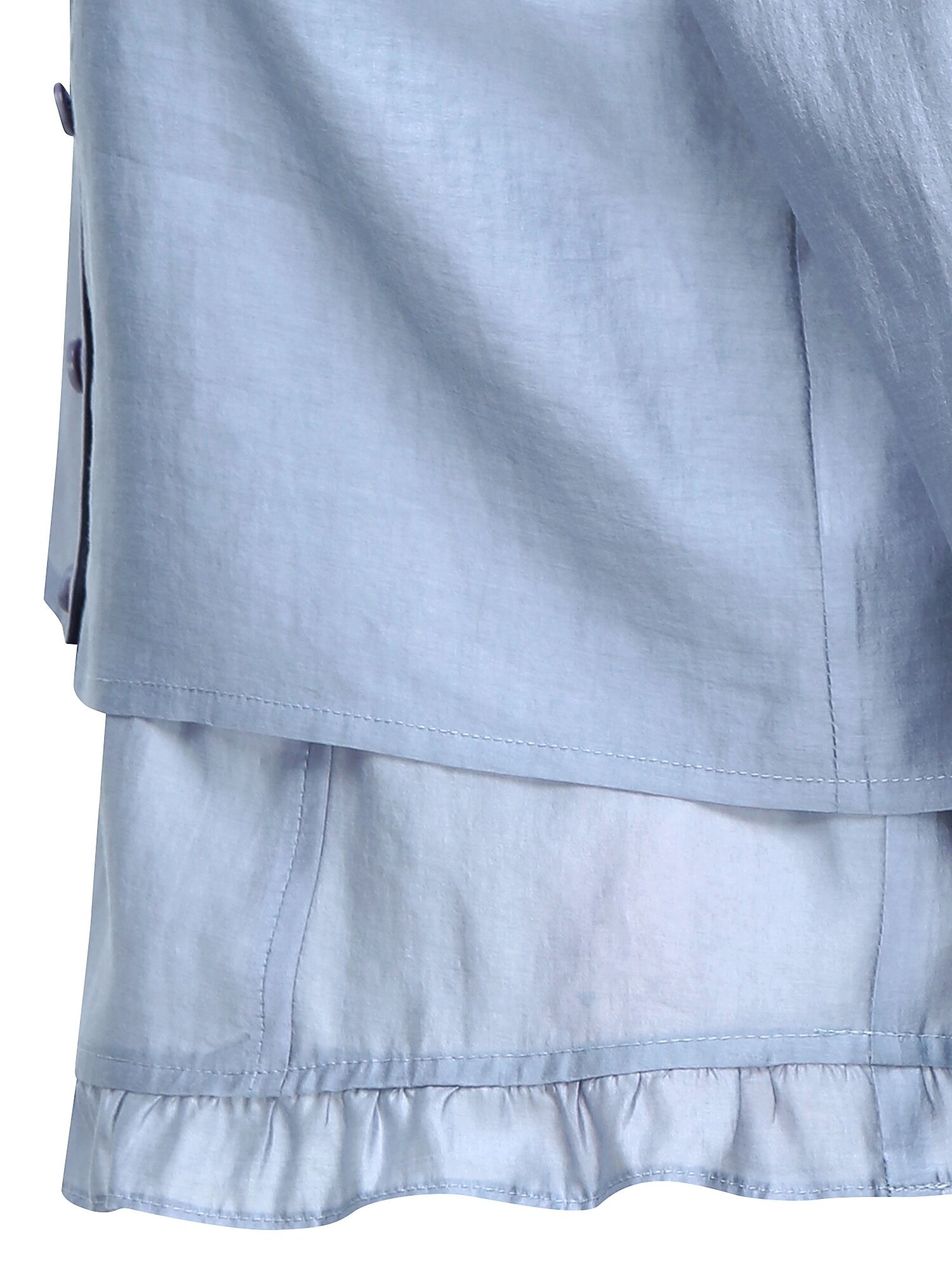 프릴 헴 블라우스 +뷔스티에 세트 (BLUE)