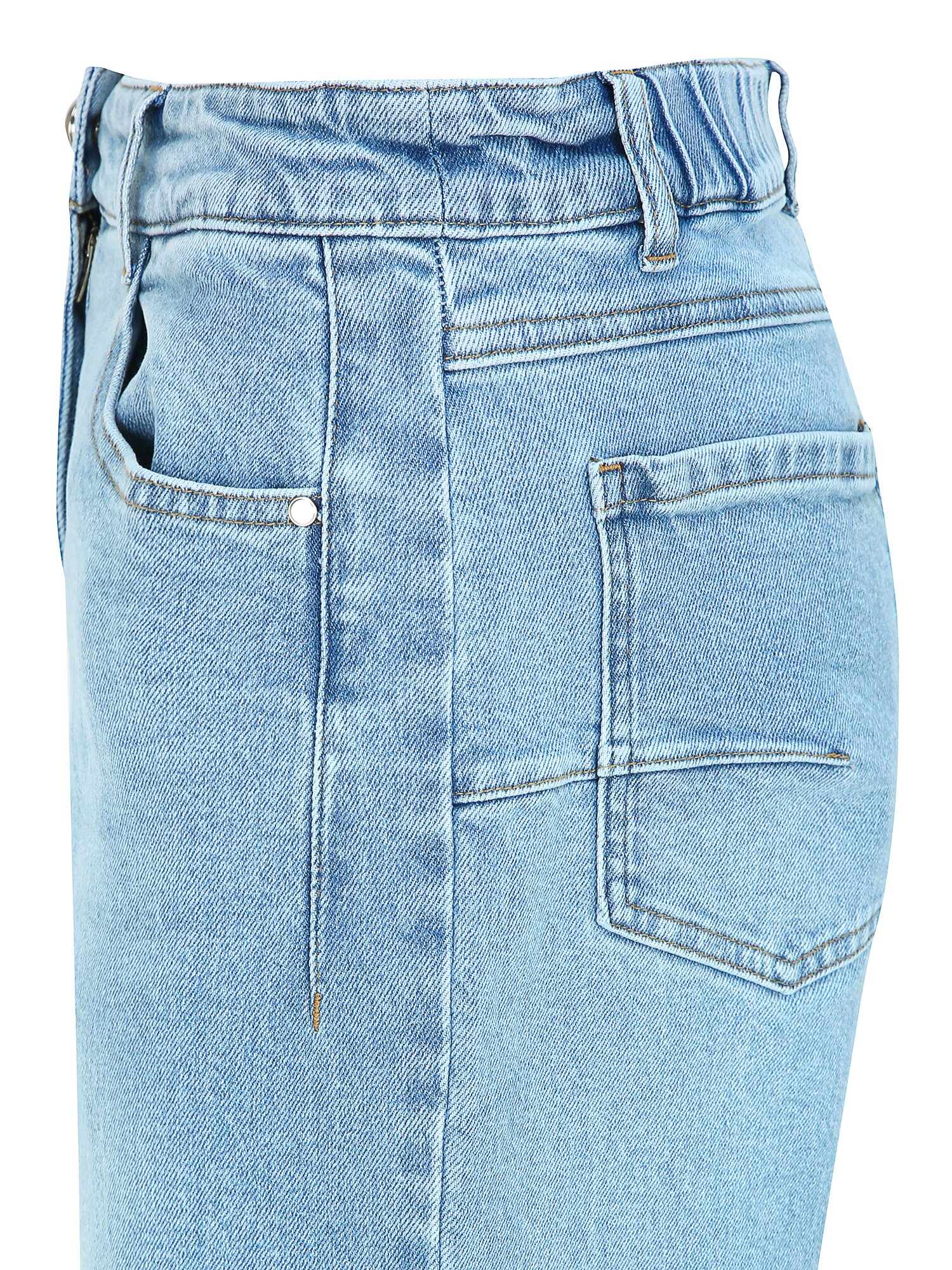 백 밴딩 배기핏 데님 팬츠 (LIGHT BLUE)