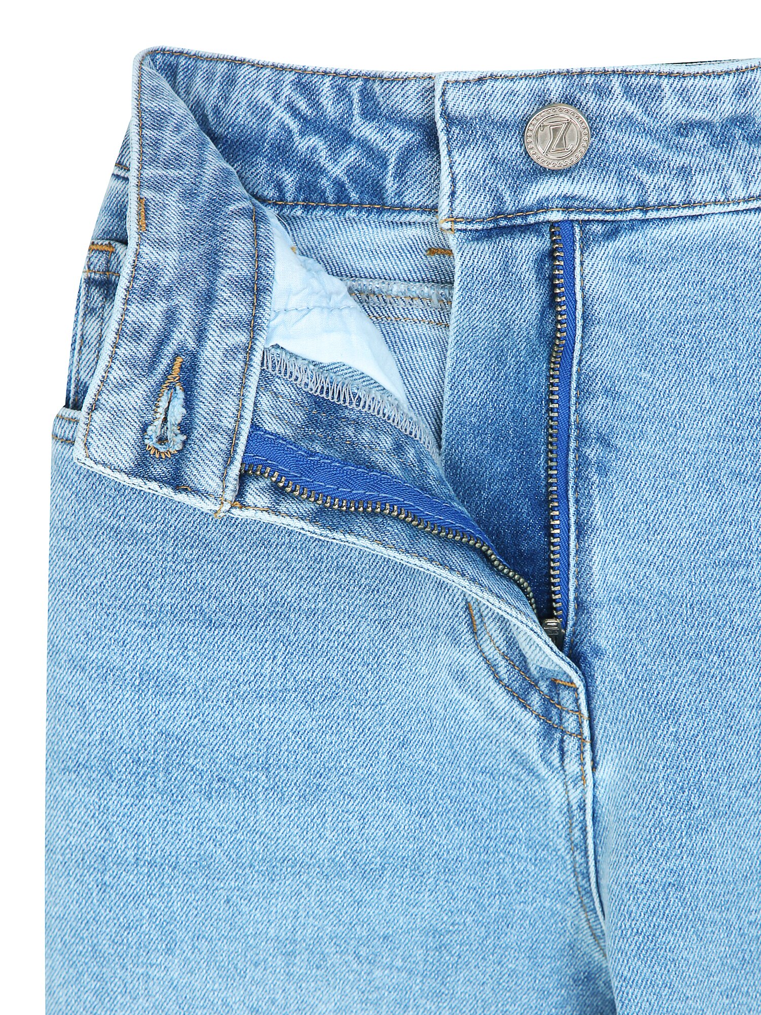 백 밴딩 배기핏 데님 팬츠 (LIGHT BLUE)