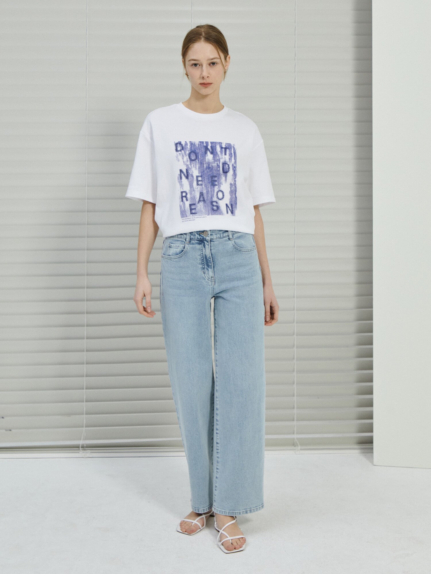 백 밴딩 배기핏 데님 팬츠 (LIGHT BLUE)