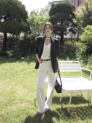 인밴딩 일자핏 데님 팬츠 