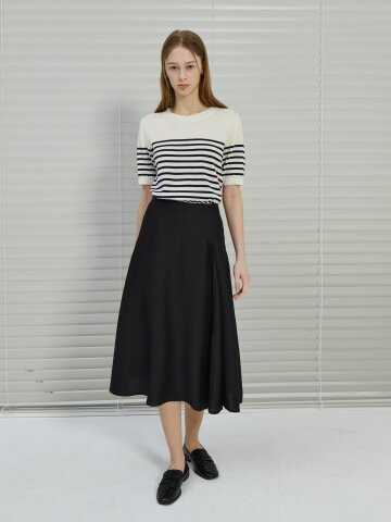 모달 언밸런스 랩 플레어 스커트 