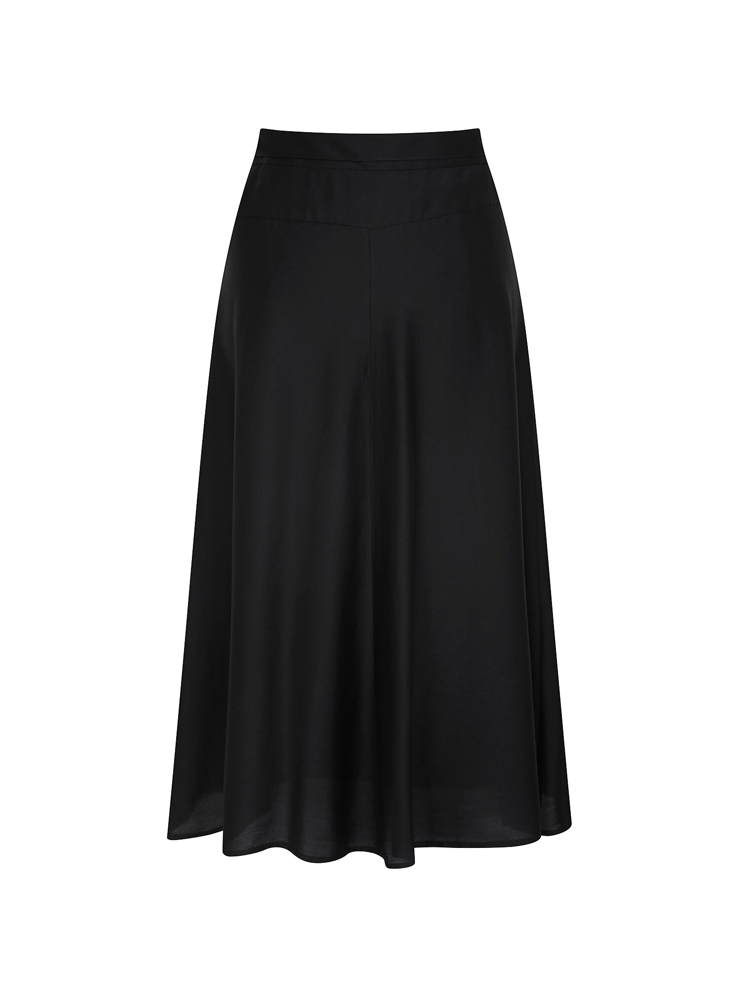 모달 언밸런스 랩 플레어 스커트 (BLACK)