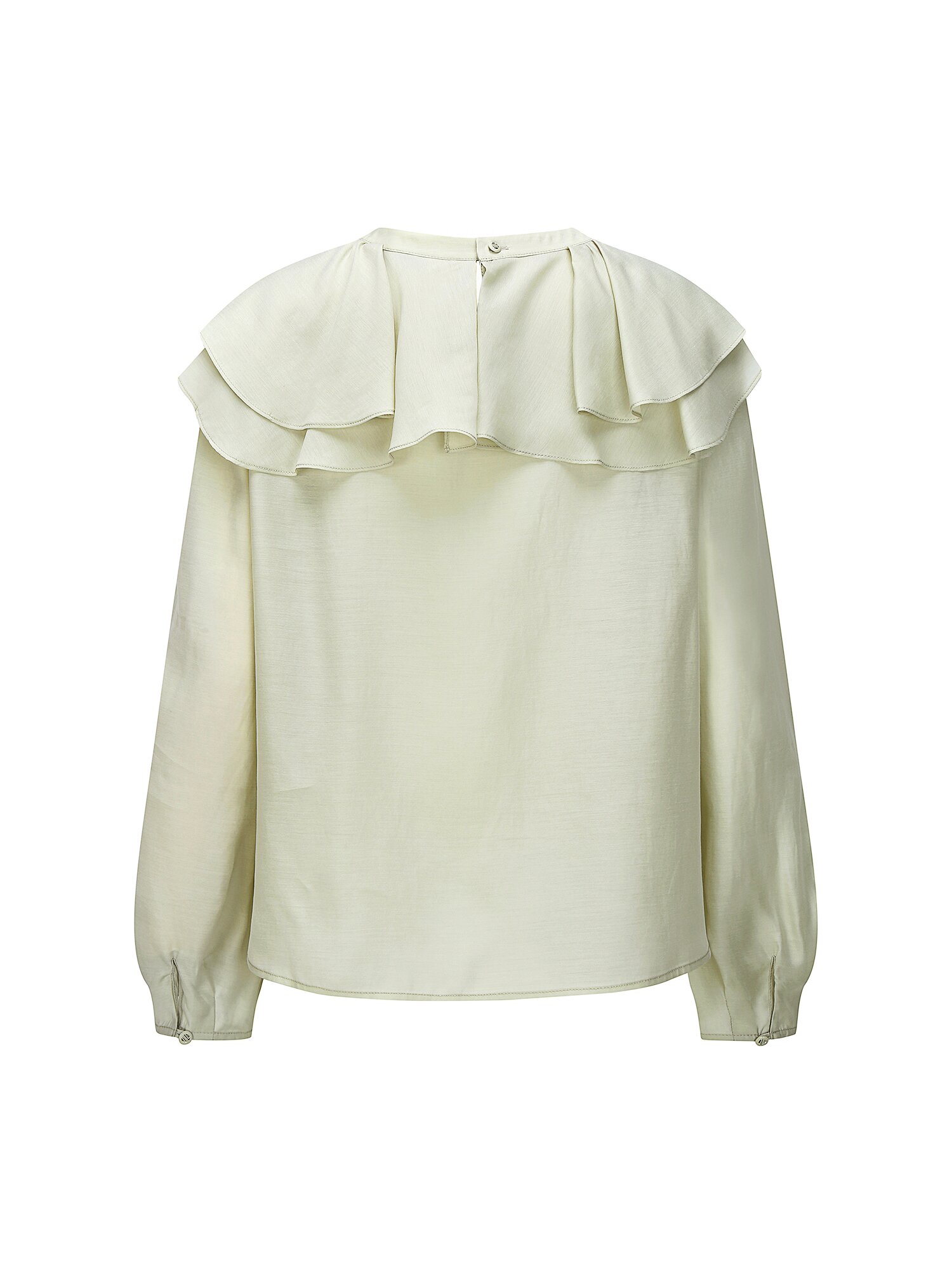 레이어 러플 칼라 블라우스 (LIGHT KHAKI)