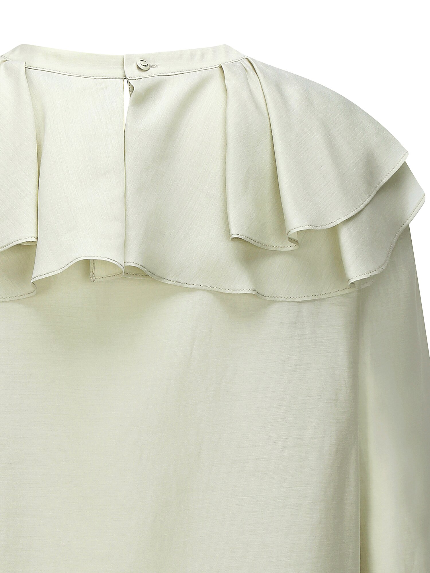 레이어 러플 칼라 블라우스 (LIGHT KHAKI)