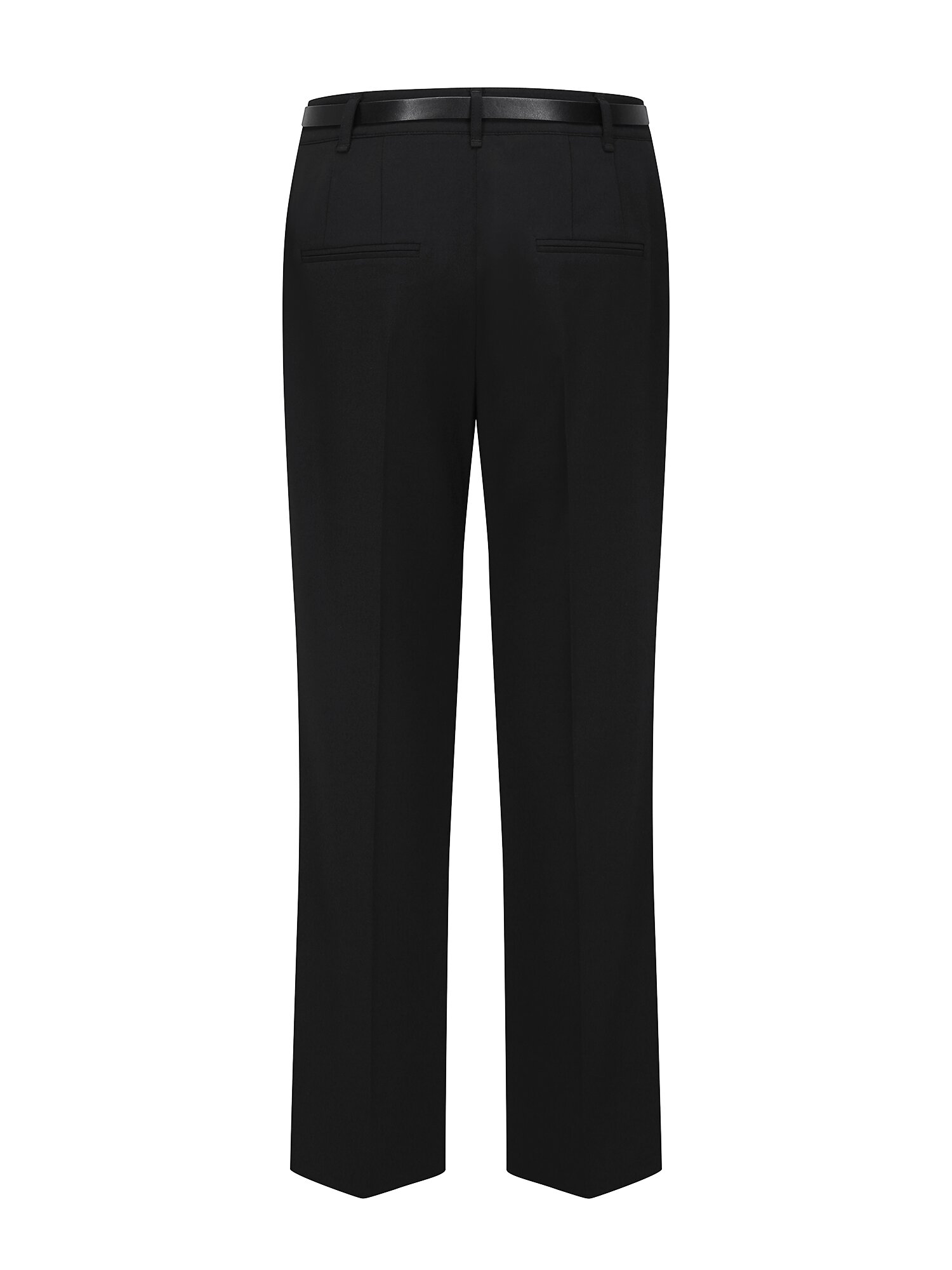 벨티드 와이드 일자핏 팬츠 (BLACK)