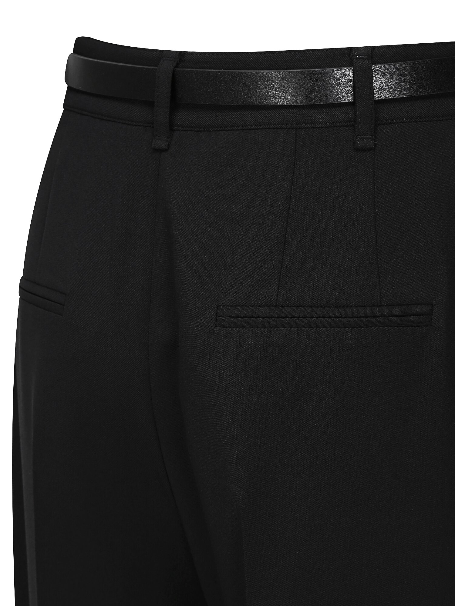 벨티드 와이드 일자핏 팬츠 (BLACK)