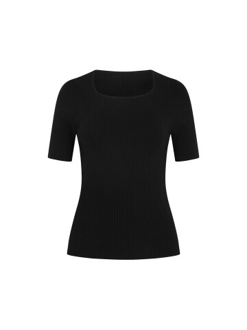 골지 스쿱넥 크롭 풀오버 니트 