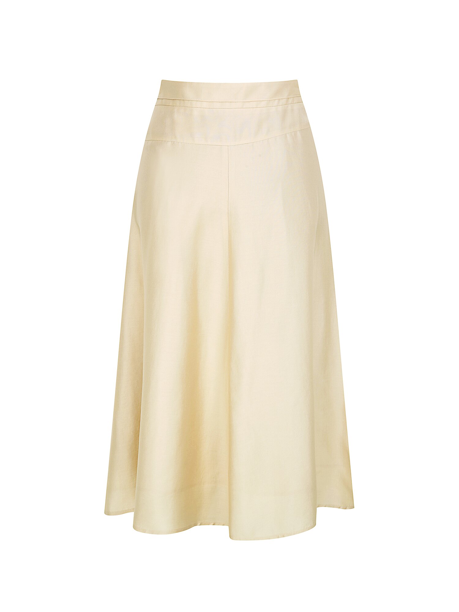 모달 언밸런스 랩 플레어 스커트 (LIGHT BEIGE)