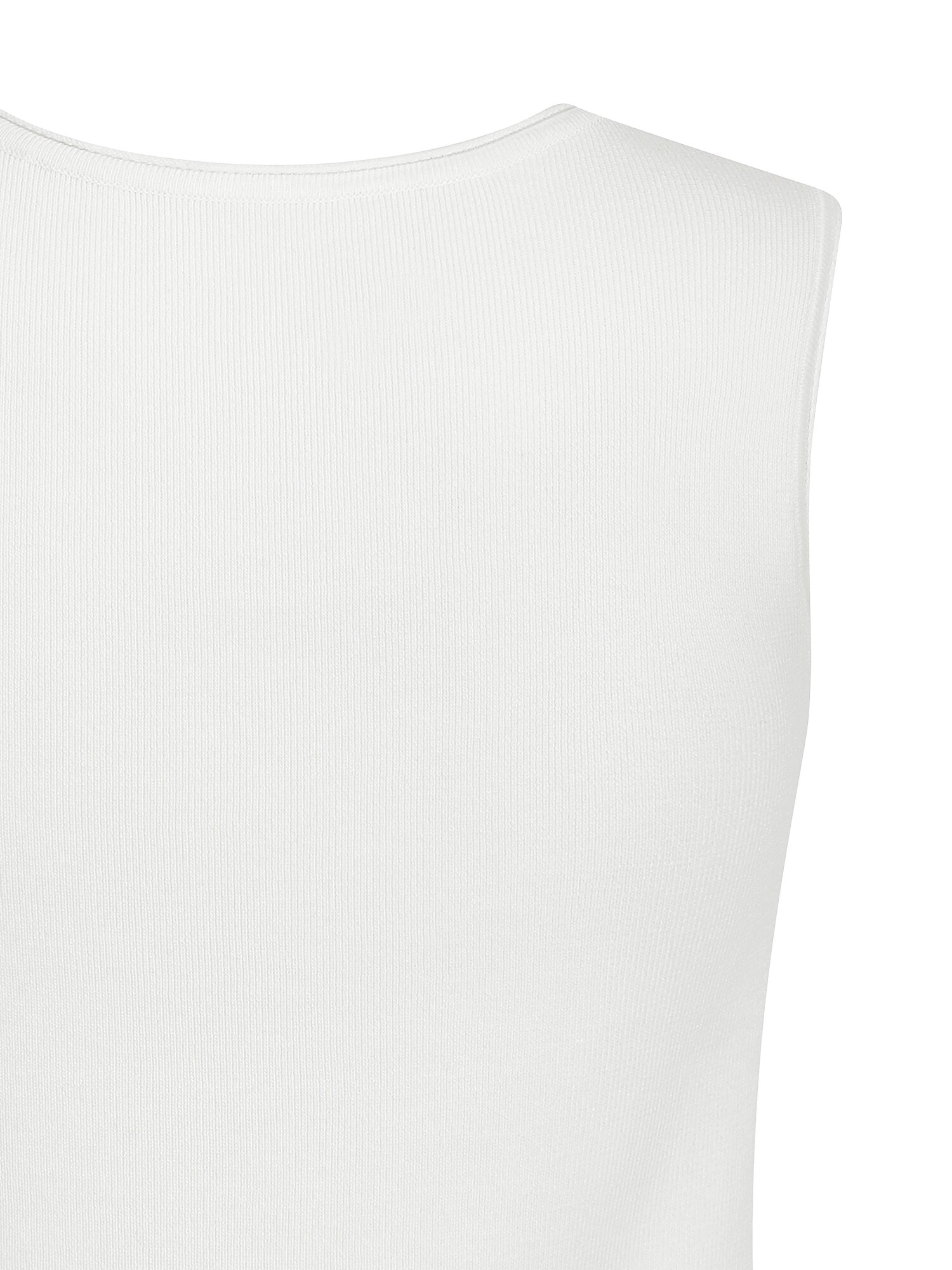 배색 로고 슬리브리스 니트 (WHITE)