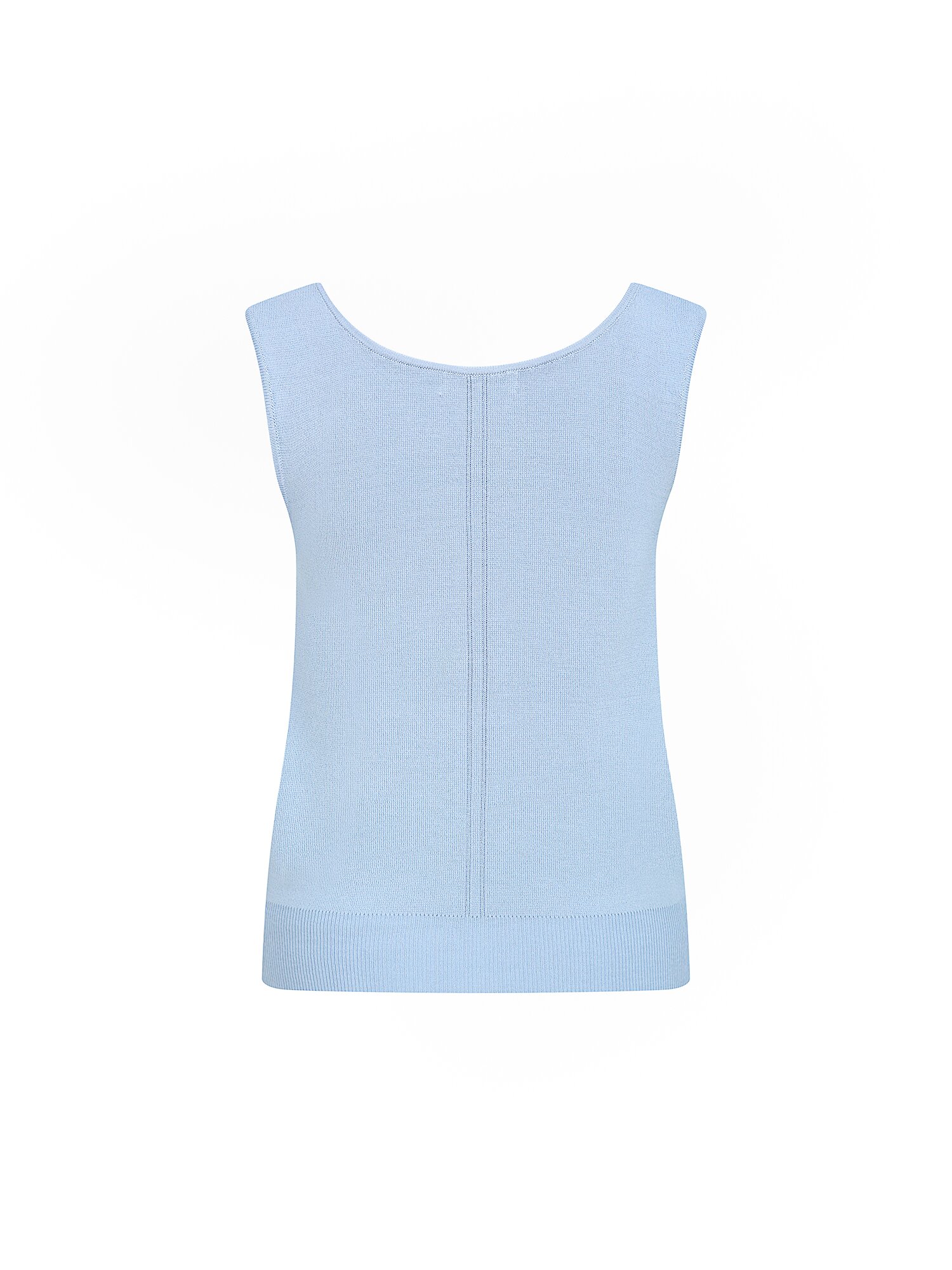 라인 슬리브리스 하트넥 니트 (LIGHT BLUE)