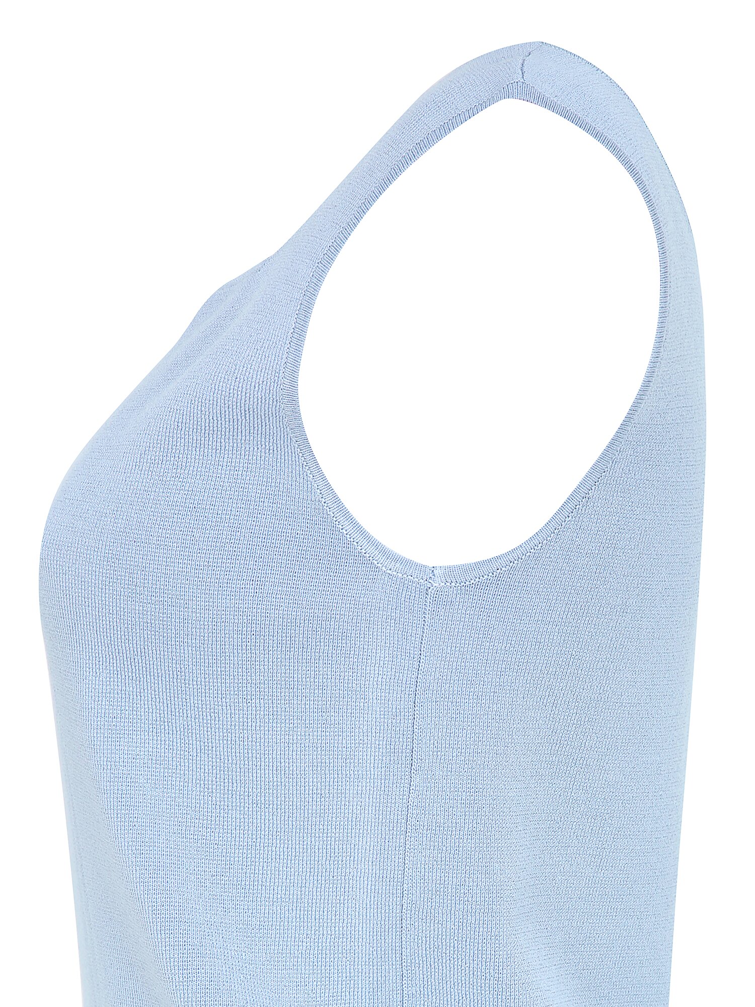 라인 슬리브리스 하트넥 니트 (LIGHT BLUE)