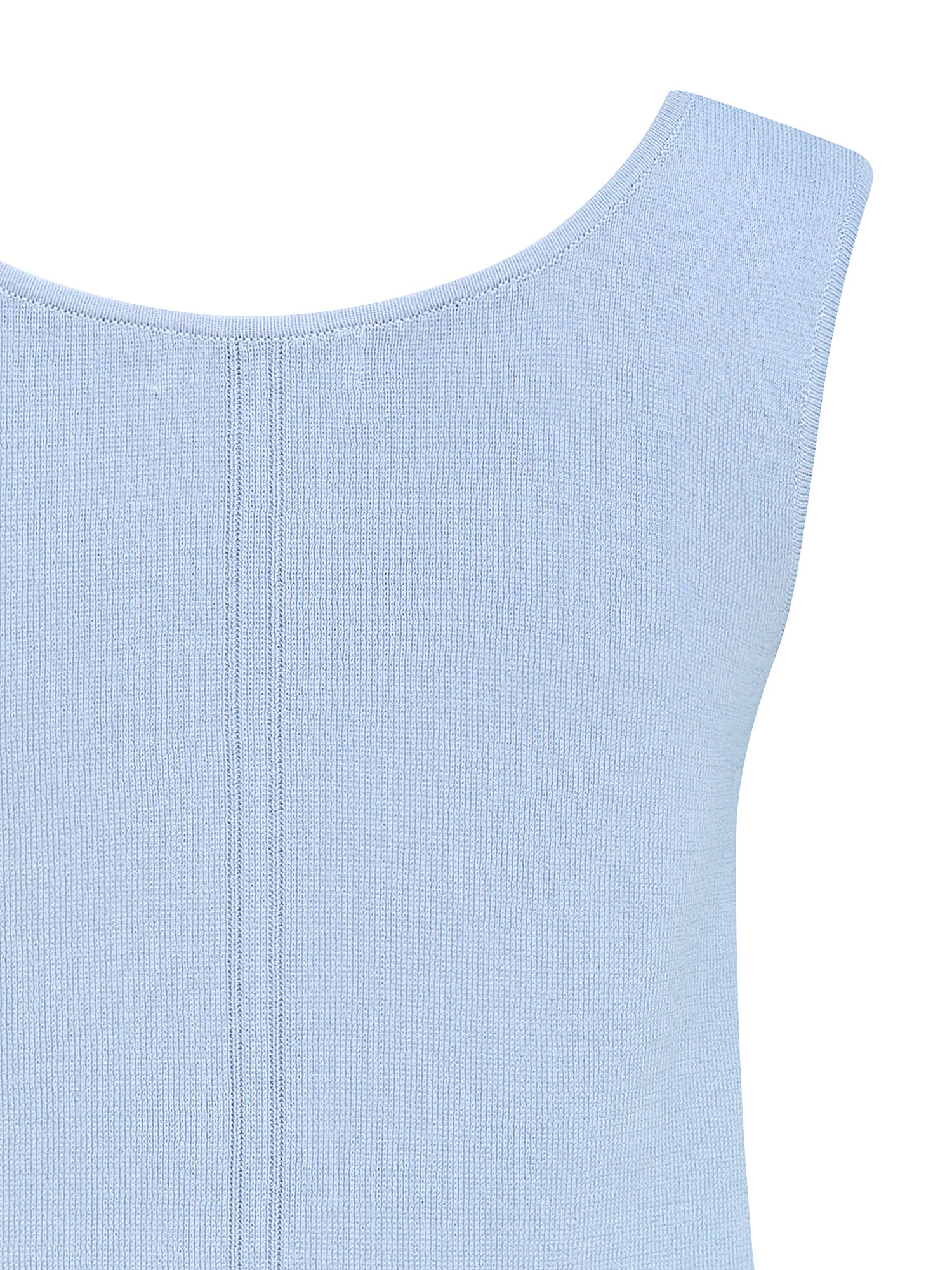 라인 슬리브리스 하트넥 니트 (LIGHT BLUE)