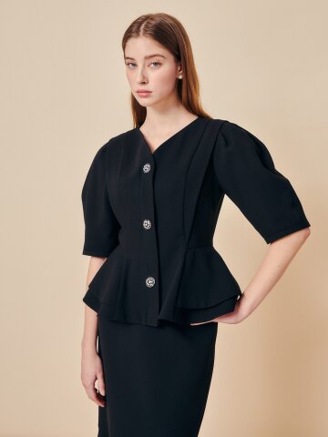 쿠튀르 컨투어 실루엣 페플럼 재킷 