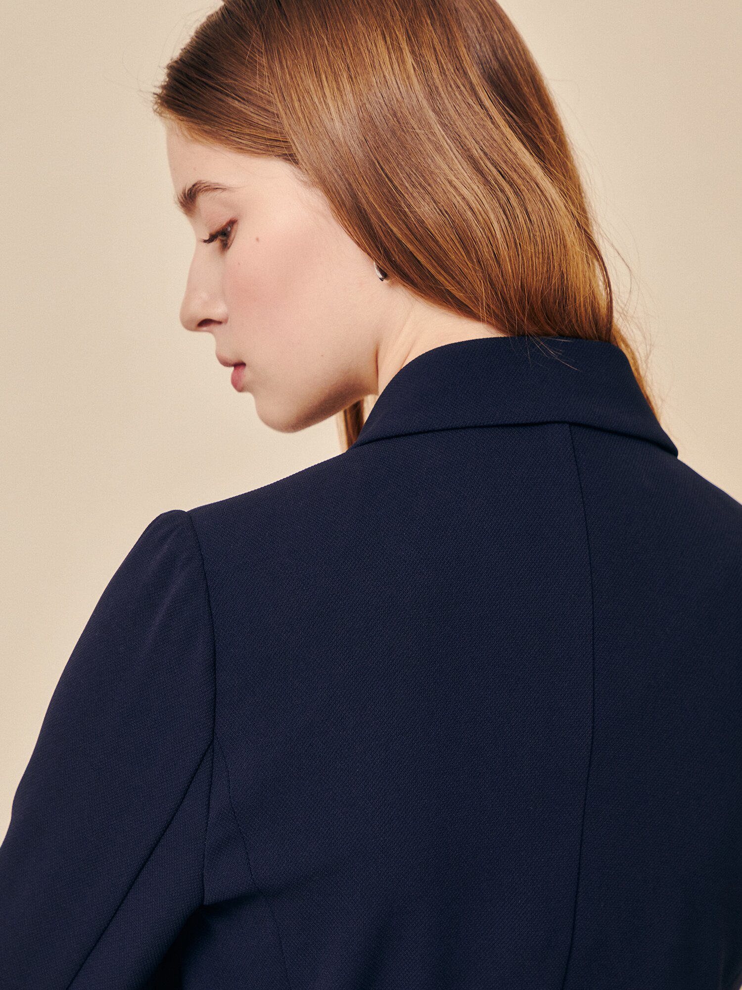 클린 텍스처드 시그니처 버클 재킷 (NAVY)