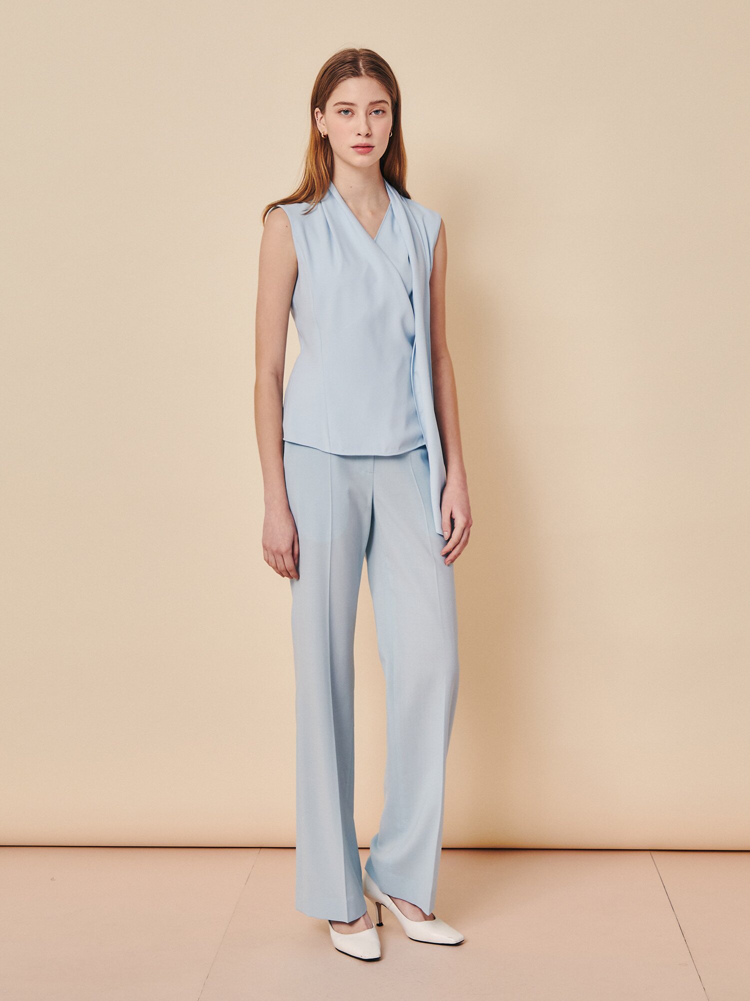 페일 터치 머플러 블라우스 (MINT)