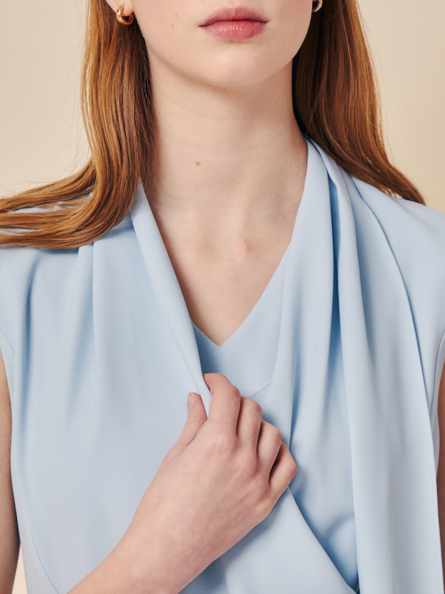 페일 터치 머플러 블라우스 (MINT)