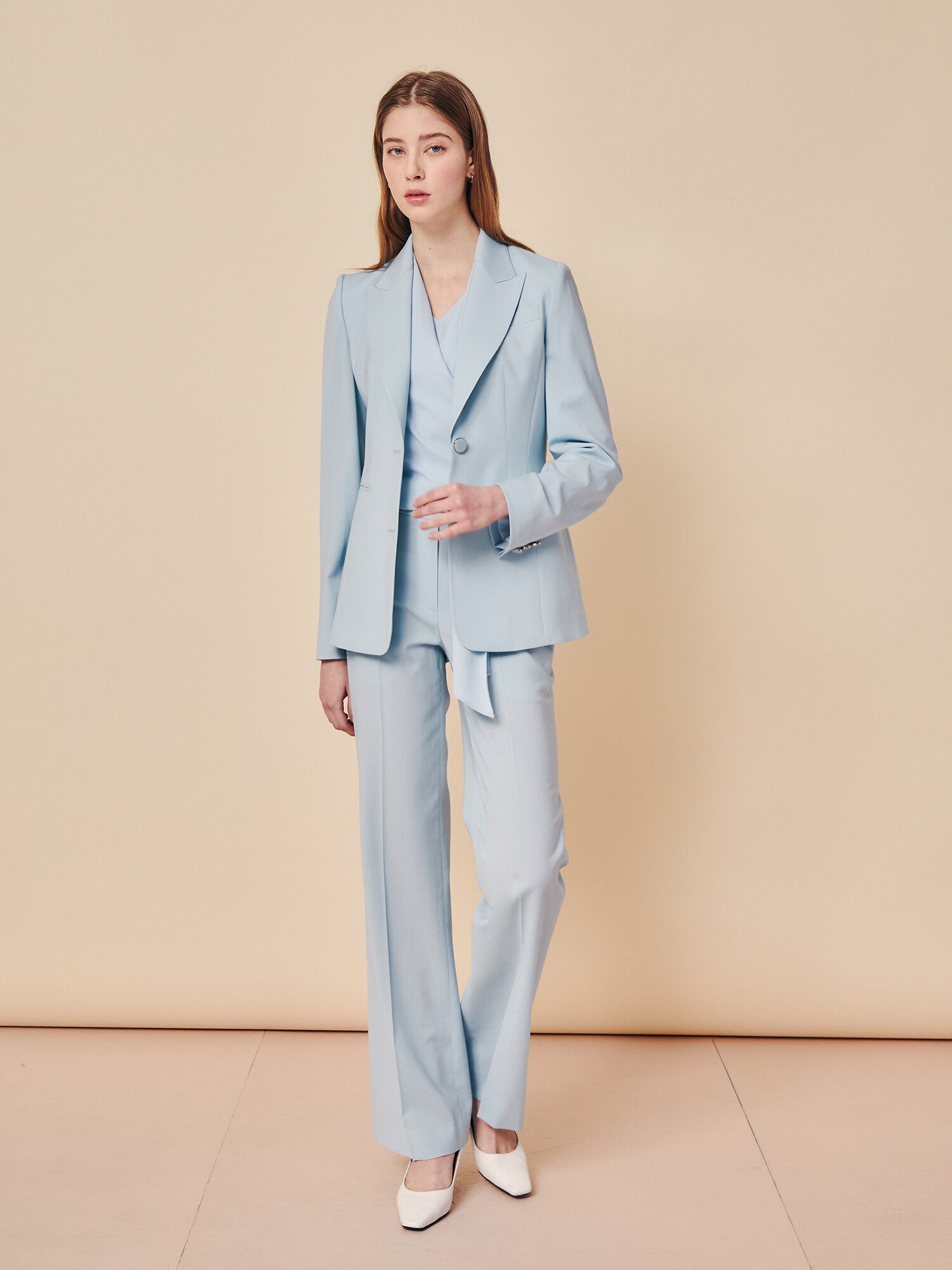 페일 터치 머플러 블라우스 (MINT)