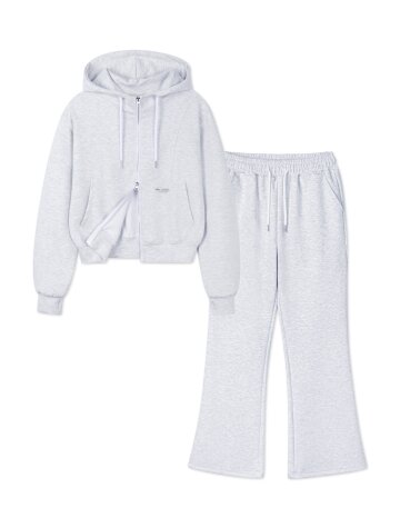 [SET] 바켄 소프트 텐션 하이넥 투웨이 후드집업 텐션 부츠컷 트레이닝 팬츠 셋업