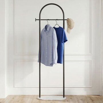 HICKIES 데일리 자취 드레스룸 틈새 스탠드 마블 옷걸이 철제 1인 행거 아치형 450