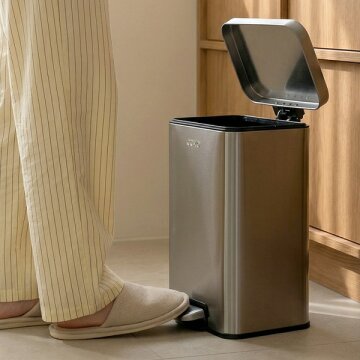 CCKO 무소음 클로징 냄새차단 커버 지문방지 스텐 풋페달 10L 종량제 휴지통