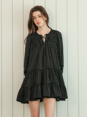DD_Polka dot tiered mini dress_2color