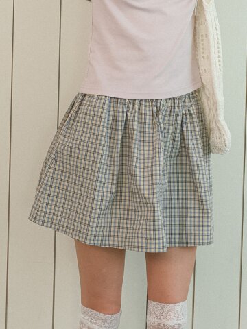 DD_Check a-line mini skirt_BLUE