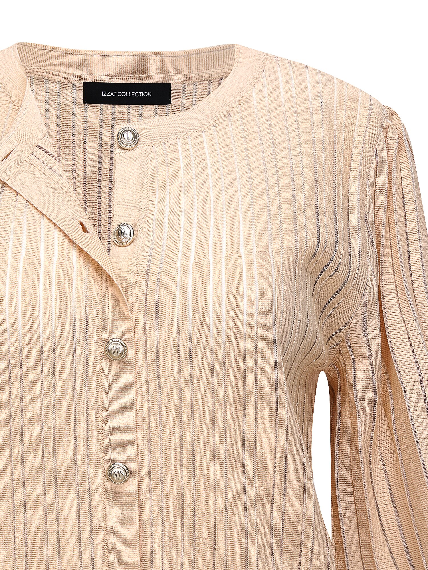 시스루 플리츠 벨 슬리브 가디건 (LIGHT BEIGE)