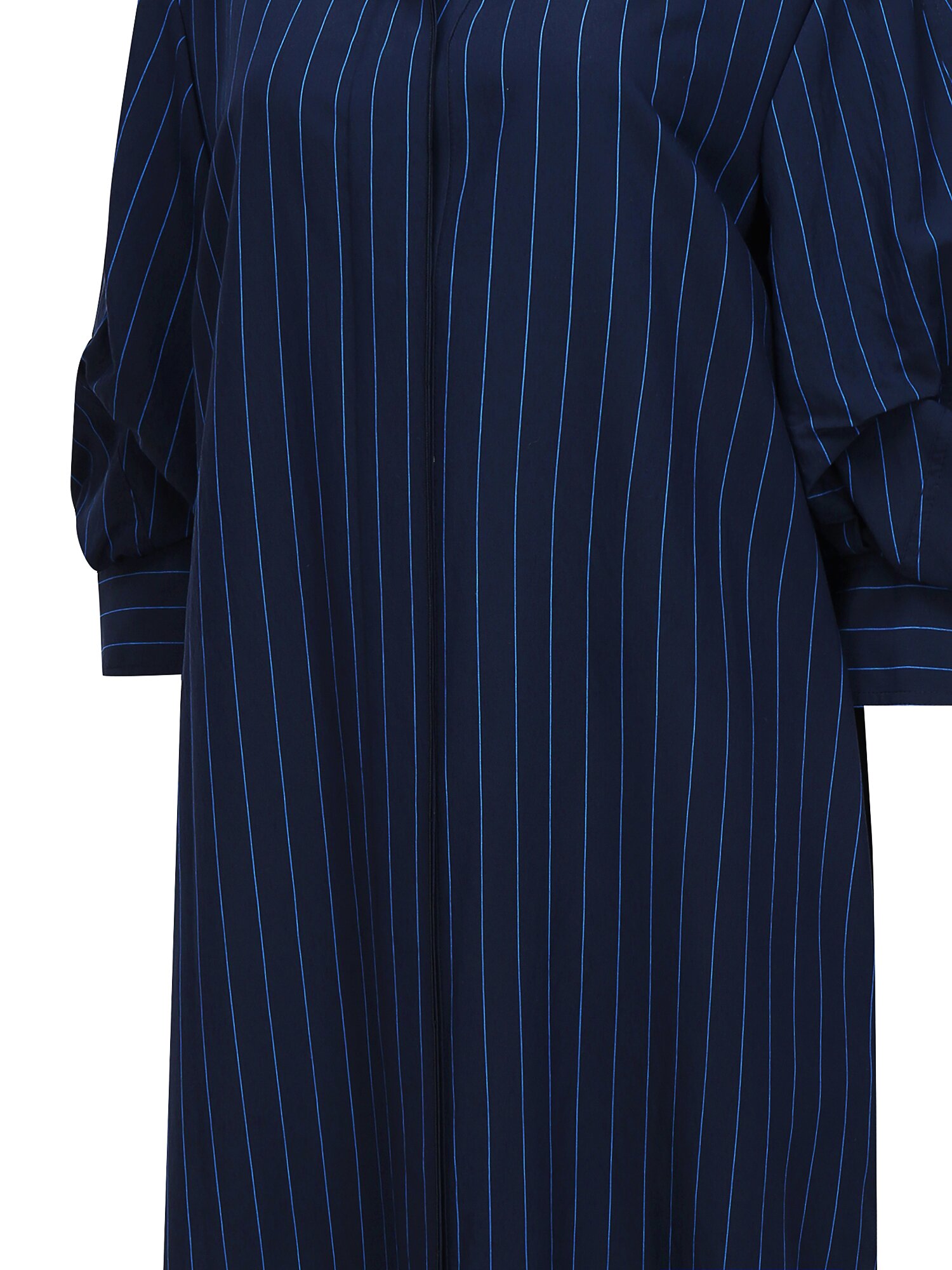 스트라이프 볼륨 슬리브 원피스 (STRIPE NAVY)