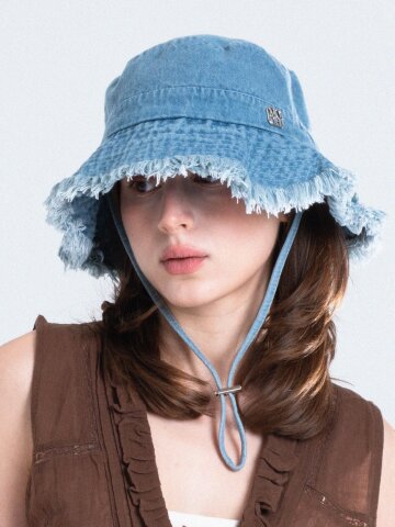 루케어 워싱 데님 스트랩 버킷햇 _3color
