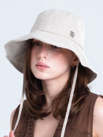 헤브 린넨 스트랩 버킷햇_2color