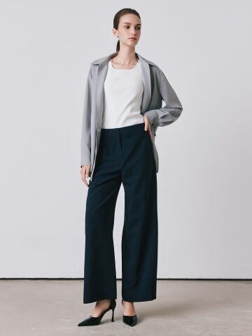 미니멀 노턱 와이드 팬츠 