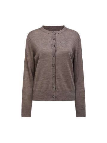 울 커버드 버튼 라운드넥 가디건 