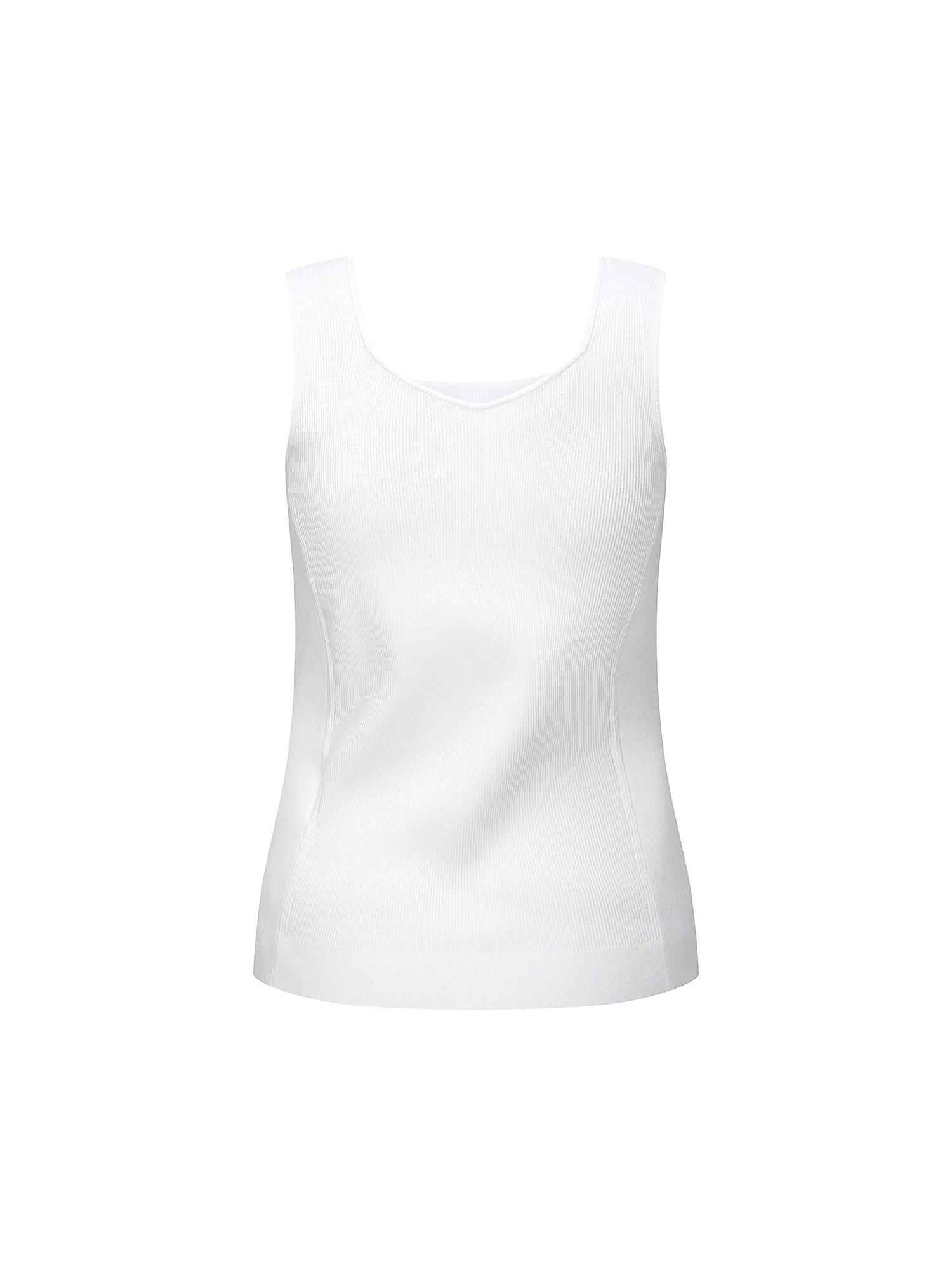 골지 믹스 슬리브리스 니트 (WHITE)
