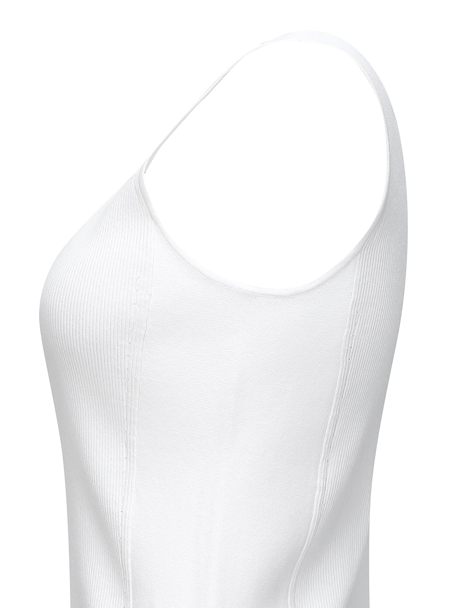 골지 믹스 슬리브리스 니트 (WHITE)
